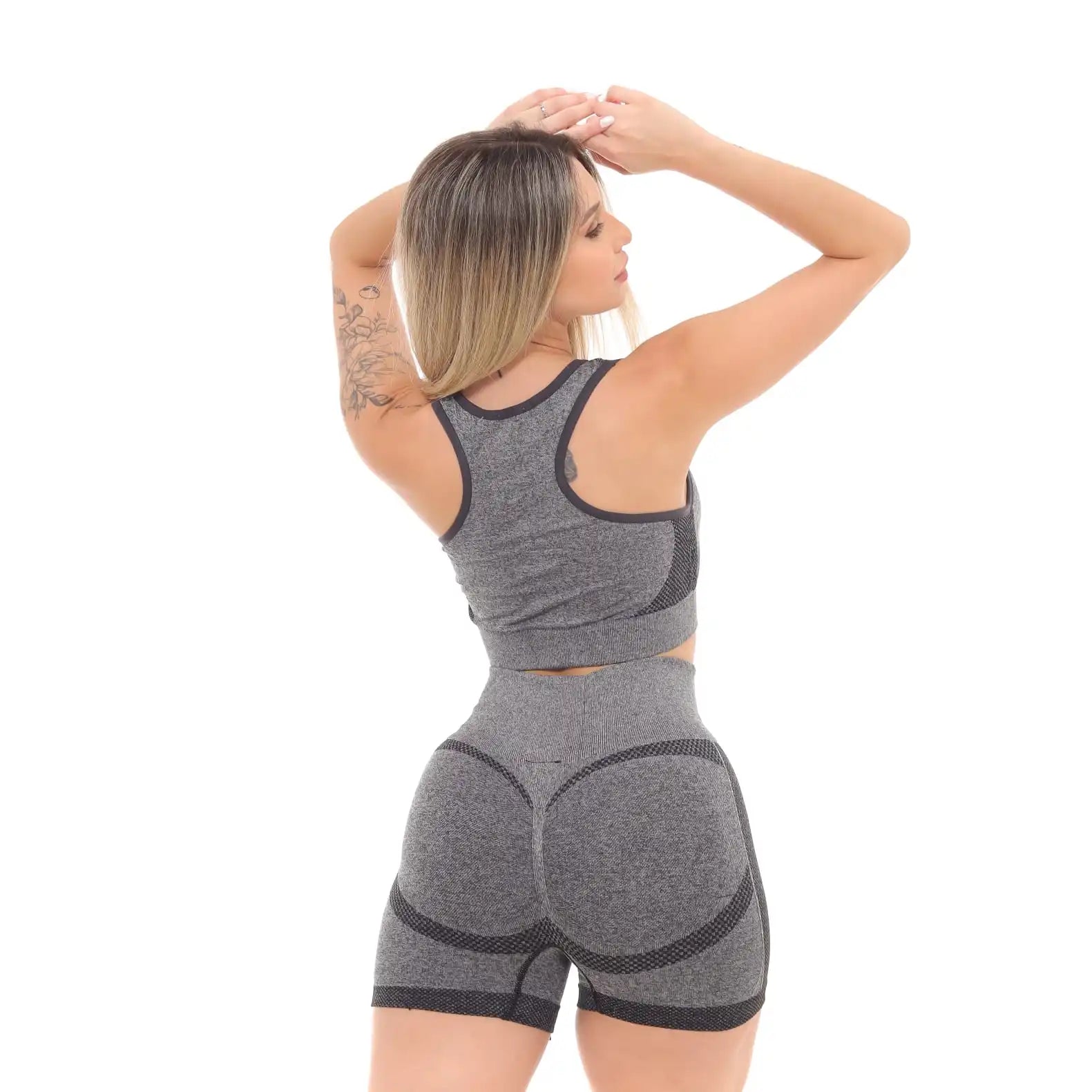 Kit Shorts Top e Calça Legging Para Academia Levanta e Empina BumBum