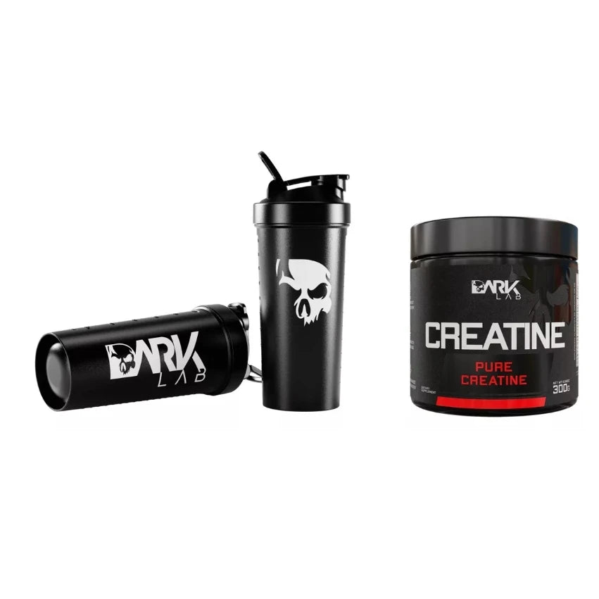 100% Pura 300g a 150g Monohidrato de Creatina Kit + Fuse - Dark Coqueteleira Shaeler
