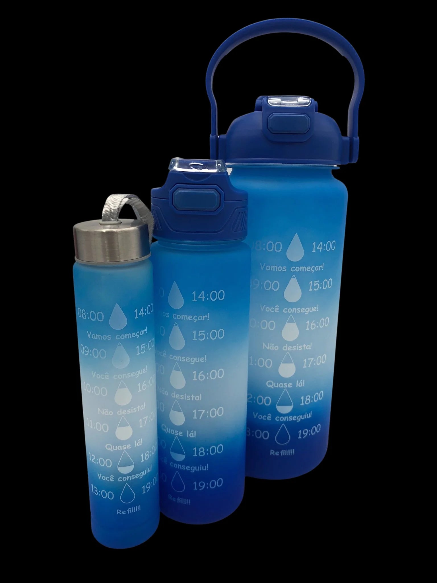 Kit C/ 3  GARRAFA MOTIVACIONAL - DIVERSAS CORES