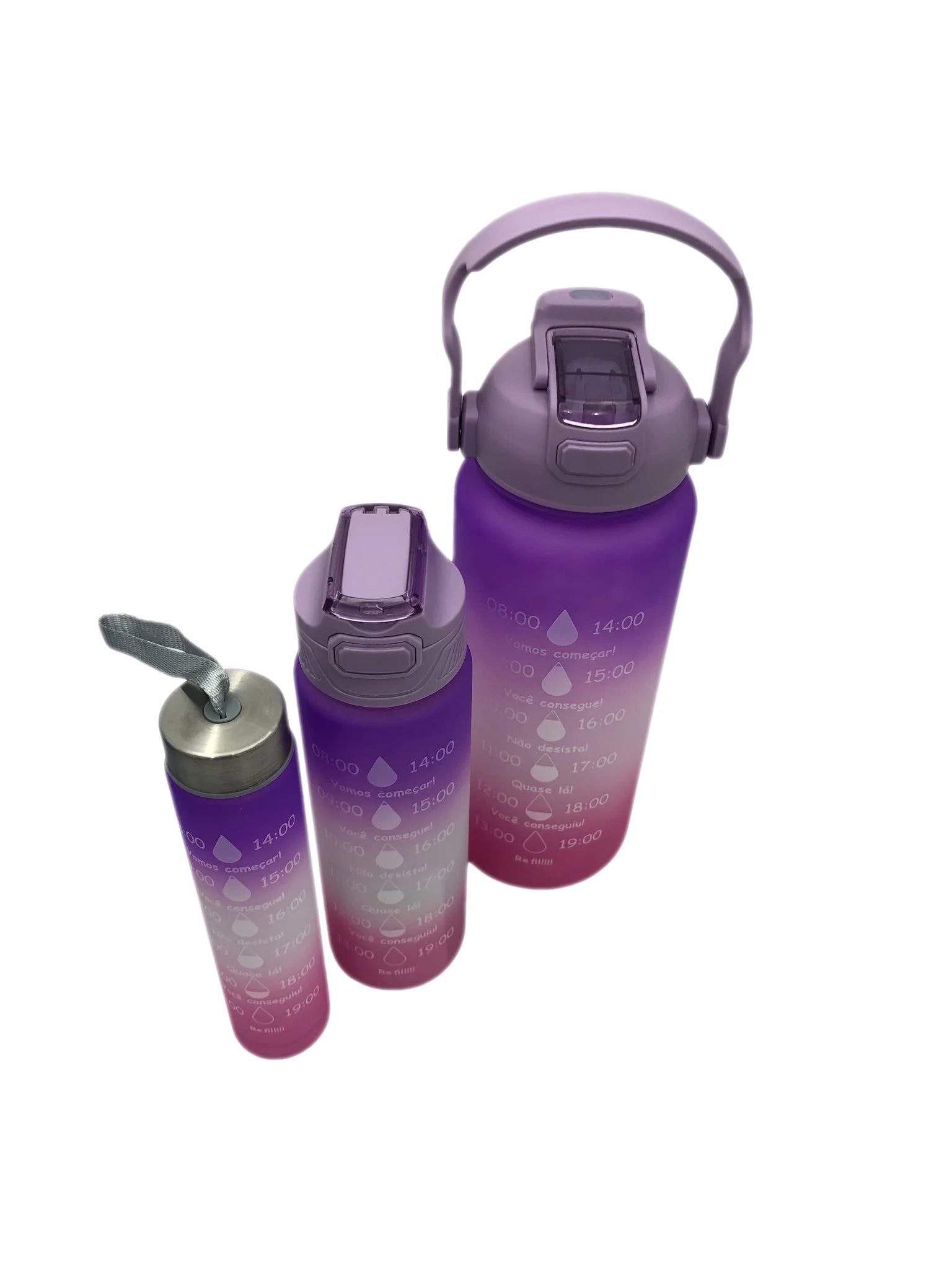 Kit C/ 3  GARRAFA MOTIVACIONAL - DIVERSAS CORES