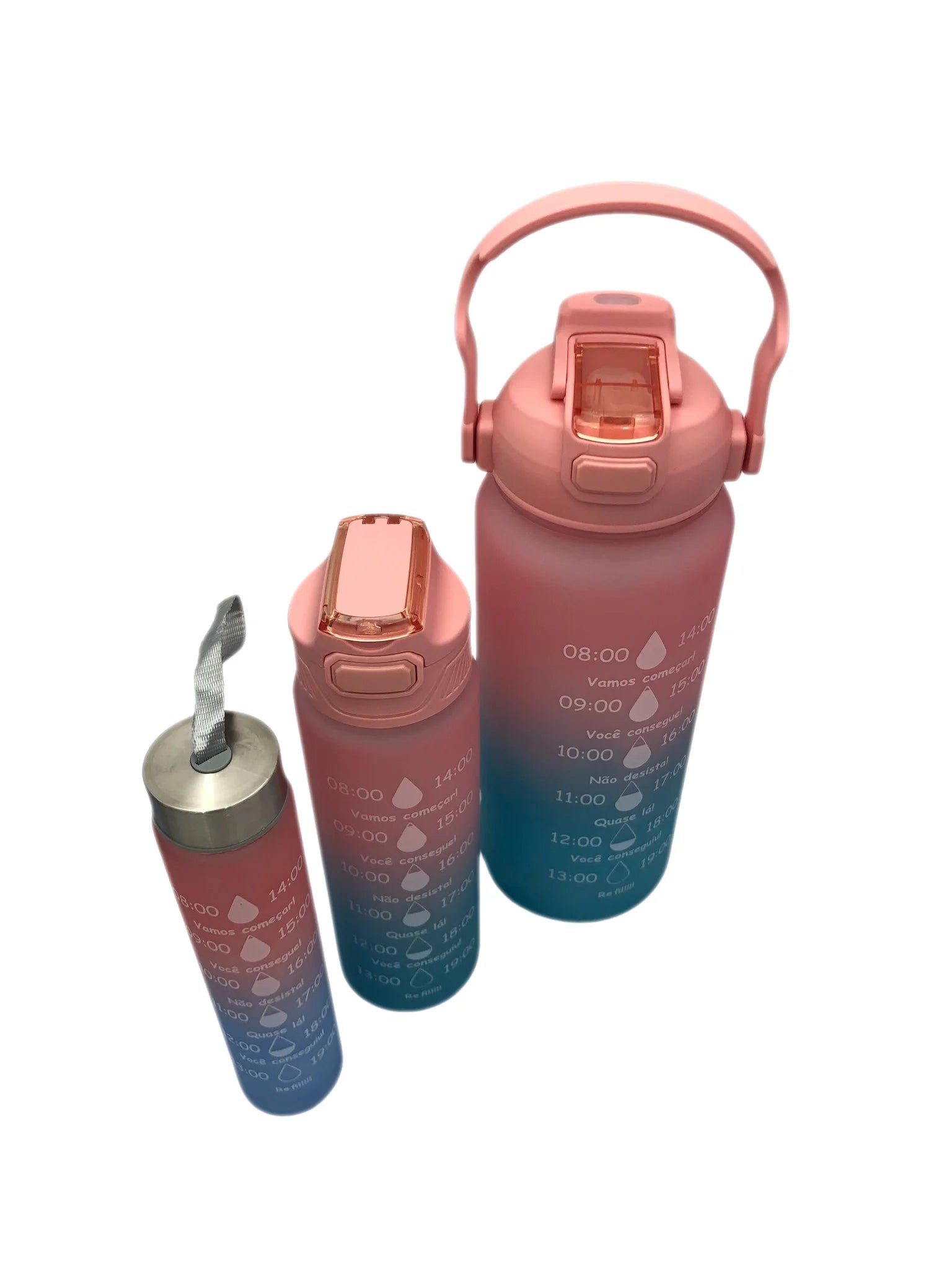 Kit C/ 3  GARRAFA MOTIVACIONAL - DIVERSAS CORES