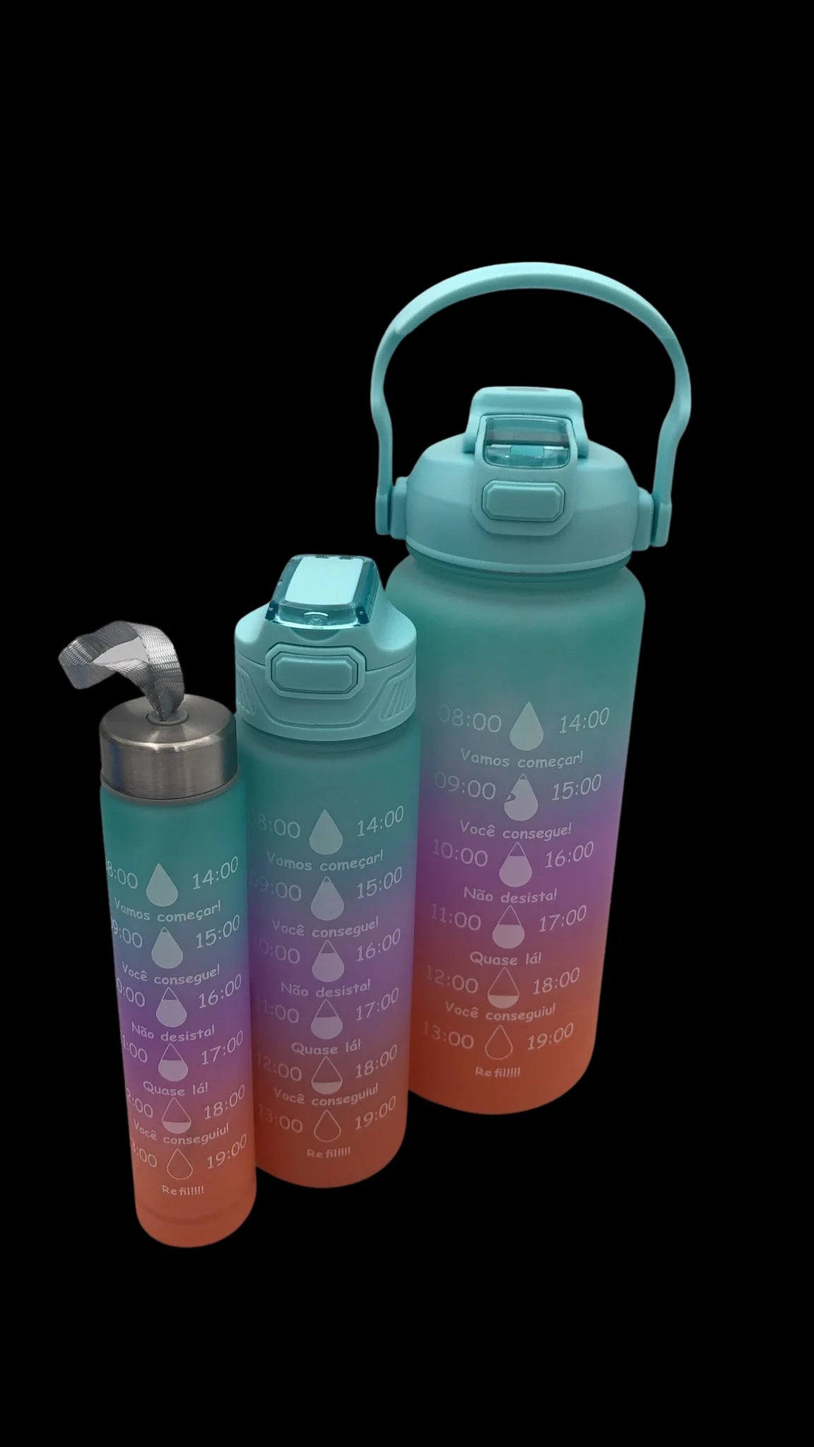 Kit C/ 3  GARRAFA MOTIVACIONAL - DIVERSAS CORES