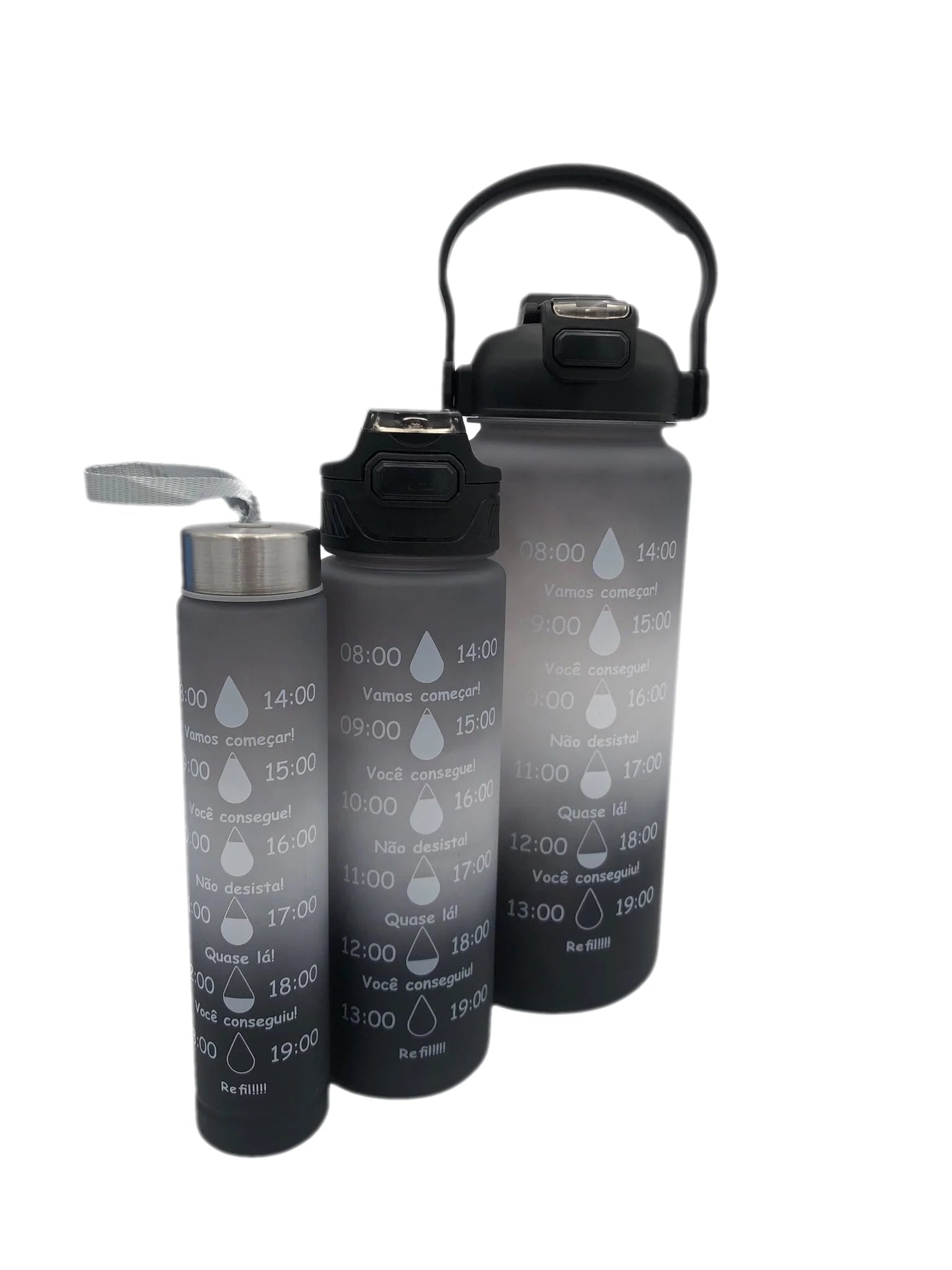 Kit C/ 3  GARRAFA MOTIVACIONAL - DIVERSAS CORES