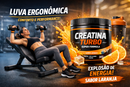combo luva ergonômica + creatina turbo sabor laranja