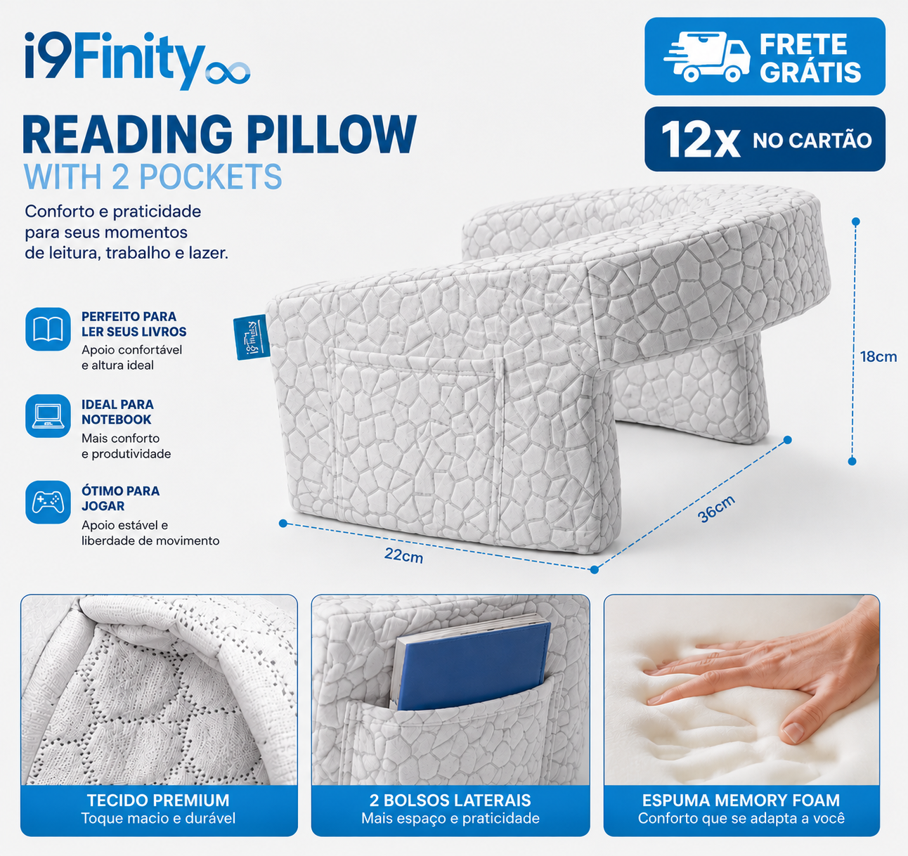 ALMOFADA READING PILLOW--- APROVEITE ESTA PROMOÇÃO DESTA SEMANA 12X NO CARTÃO.