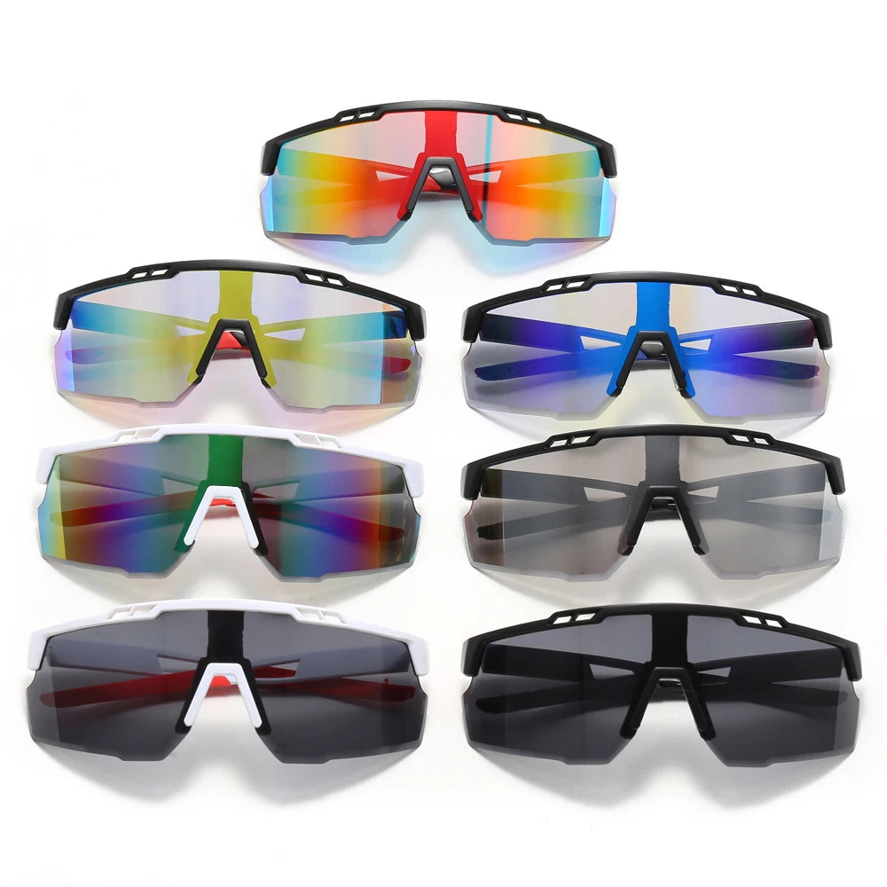 Oculos de sol espelhados modelo Goggle para ciclismo e esportes.
