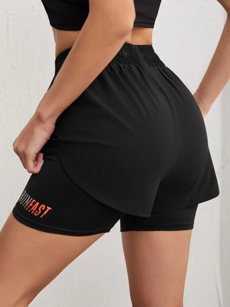 Short Dryfit Feminino Bermuda Dupla legging compressão