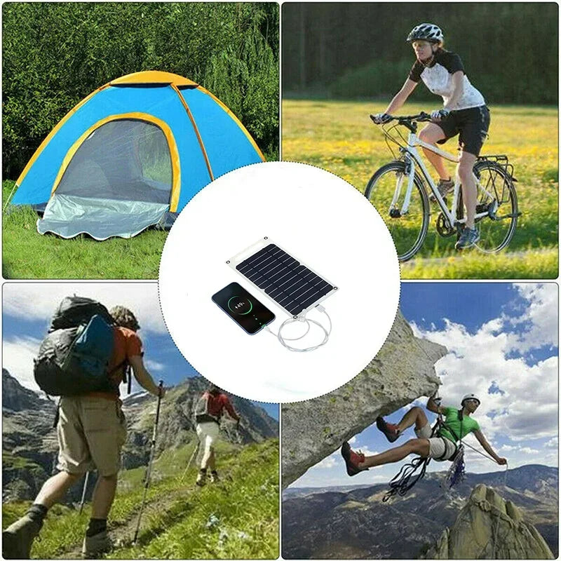 Kit de Painel Solar Portátil e Flexível 5V USB-C