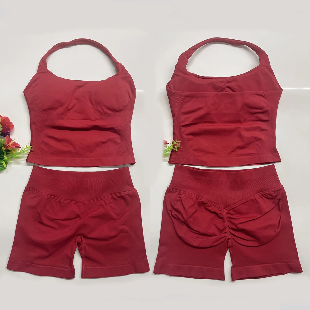 Conjunto de roupa fitness treino yoga.