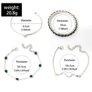 Kit com 4 Pulseiras Femininas Premium Estilo Cobra com Pedras Brilhantes