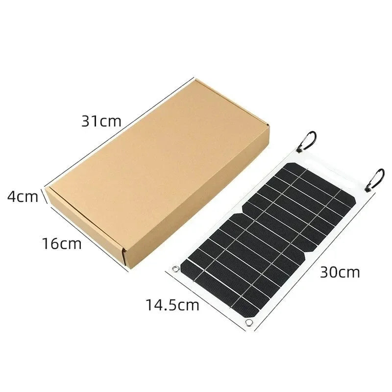 Kit de Painel Solar Portátil e Flexível 5V USB-C