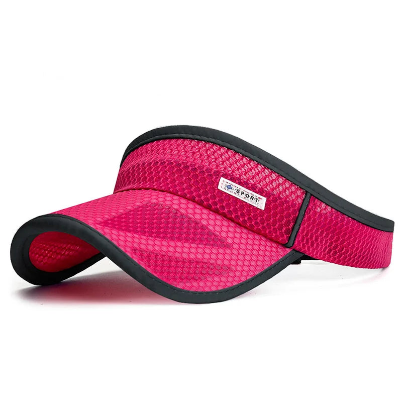 Bone esportivo ar livre sem topo, unissex com óculos de sol.