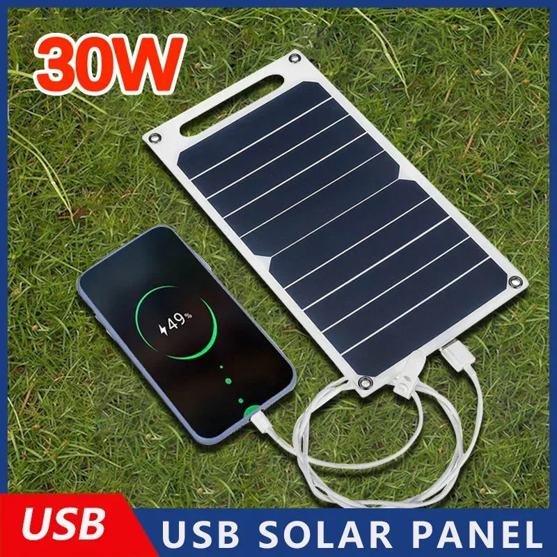 Kit de Painel Solar Portátil e Flexível 5V USB-C