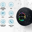 Caixa de Som Bluetooth Portátil Premium com LED e Ventosa à Prova d'Água