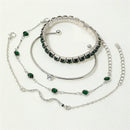 Kit com 4 Pulseiras Femininas Premium Estilo Cobra com Pedras Brilhantes