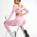 Conjunto de 2 peças de legging esportiva