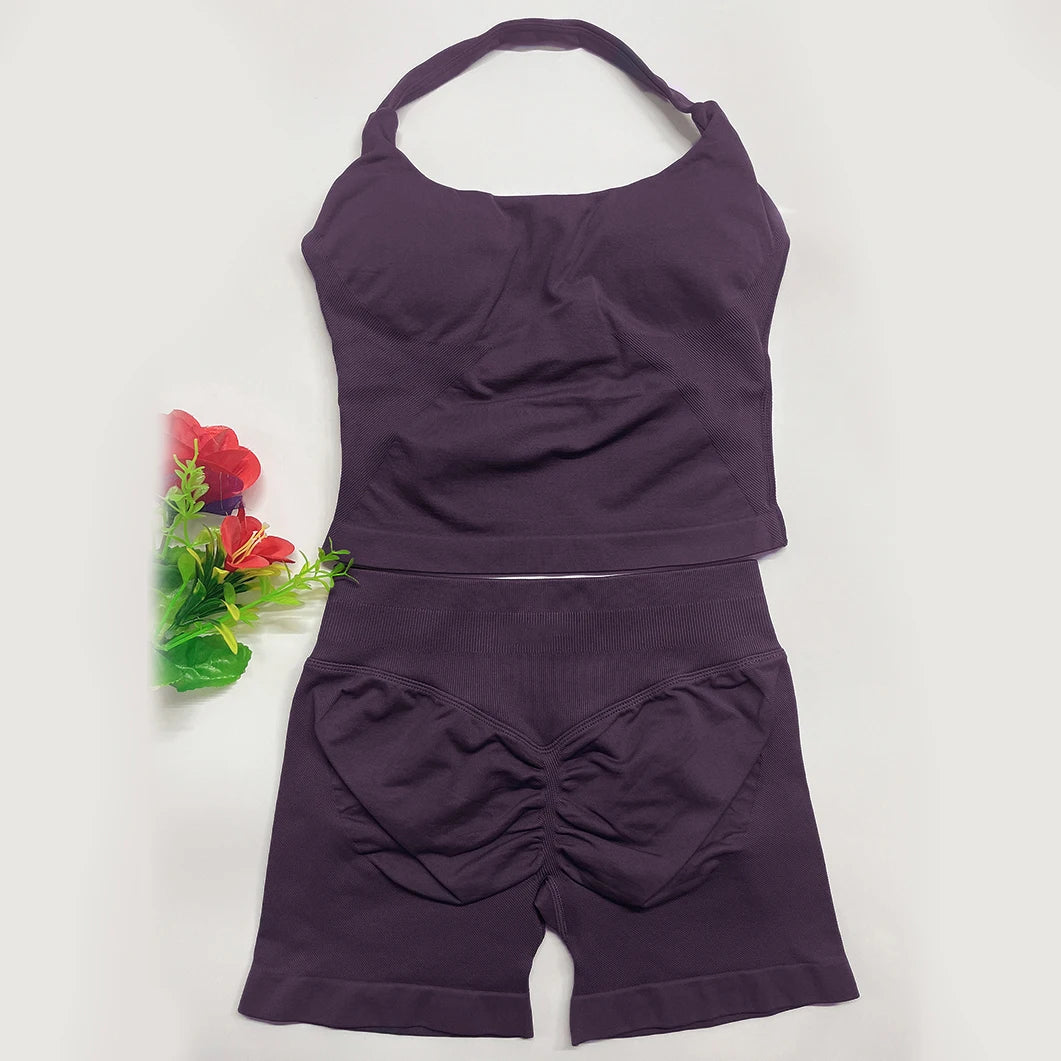 Conjunto de roupa fitness treino yoga.