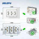 Tomada Inteligente Wi-Fi DELEFU com USB Duplo e USB-C – Vidro Temperado 10A e 20A