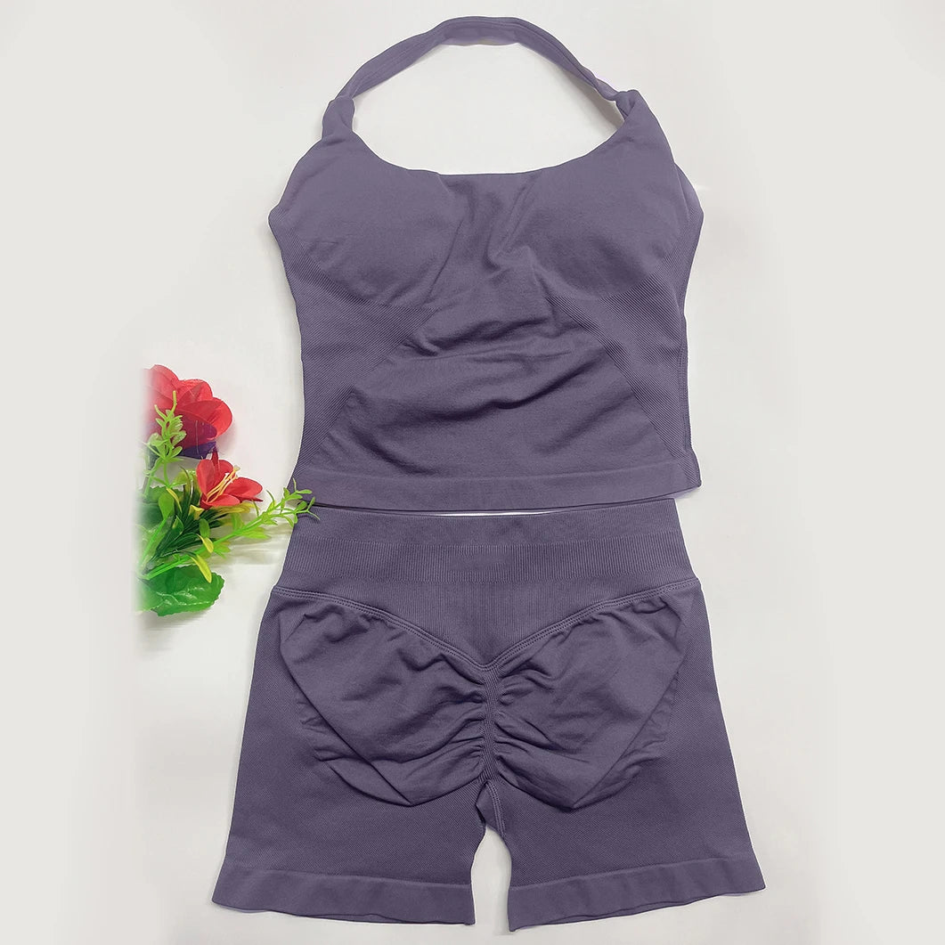 Conjunto de roupa fitness treino yoga.