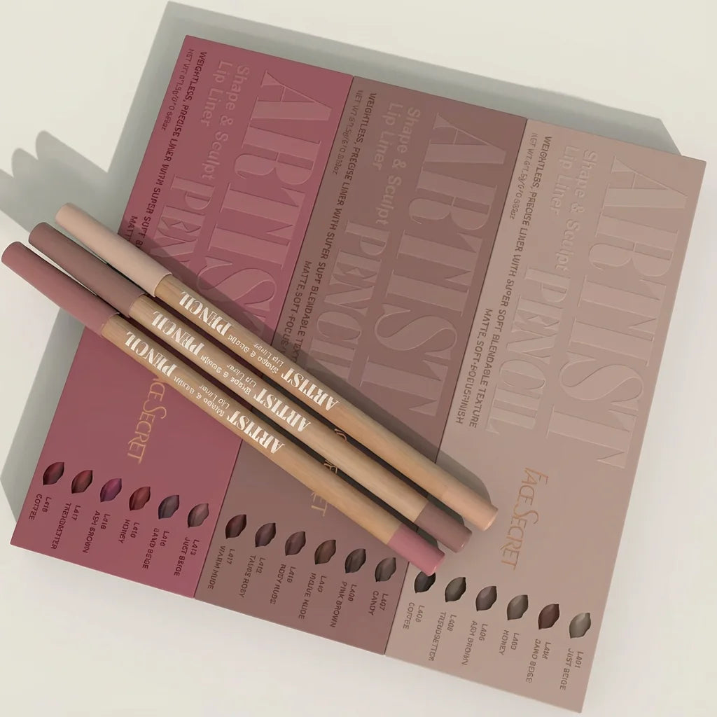 Lápis Delineador Labial Fosco Velvet – Kit com 6 Cores