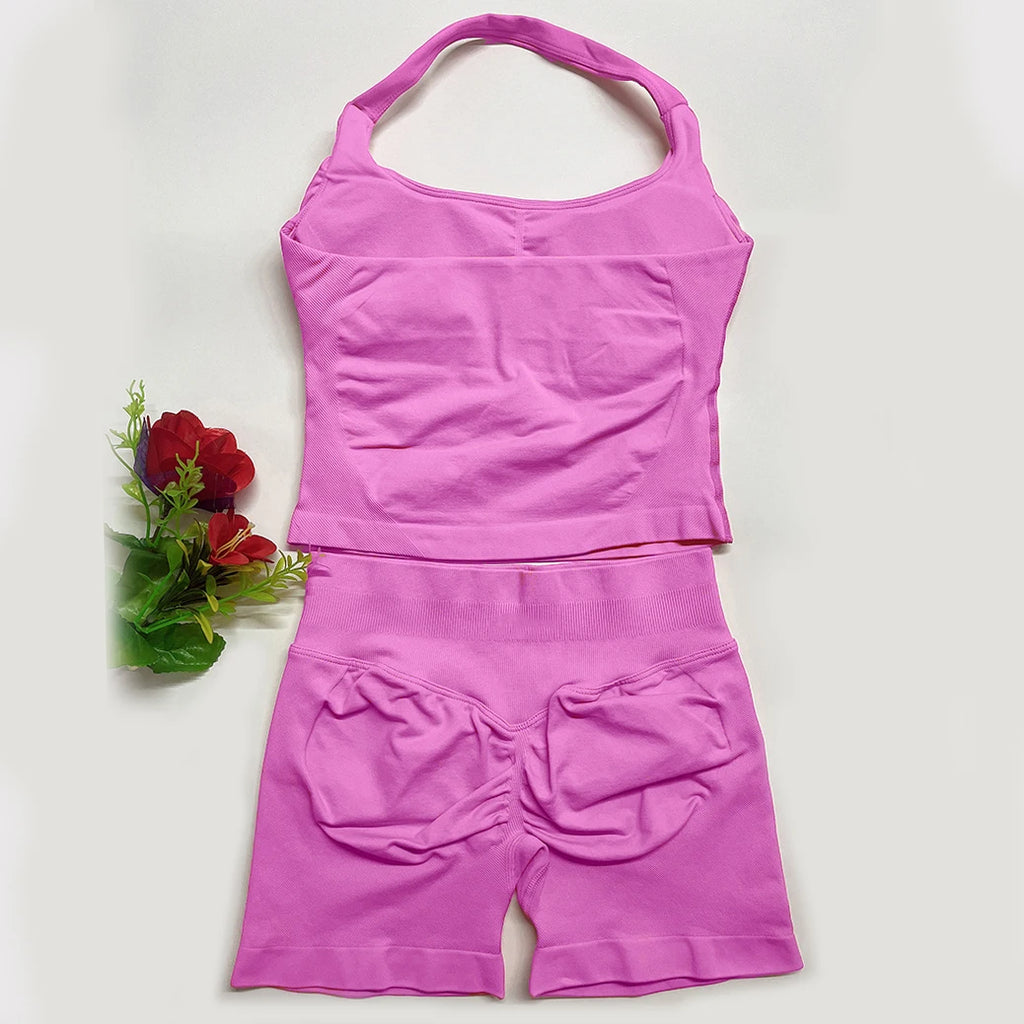 Conjunto de roupa fitness treino yoga.