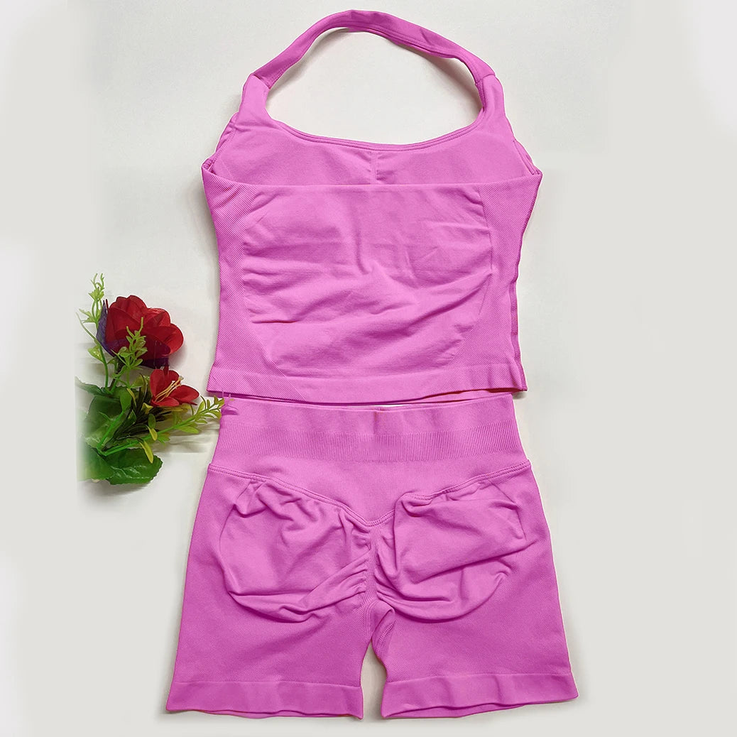 Conjunto de roupa fitness treino yoga.