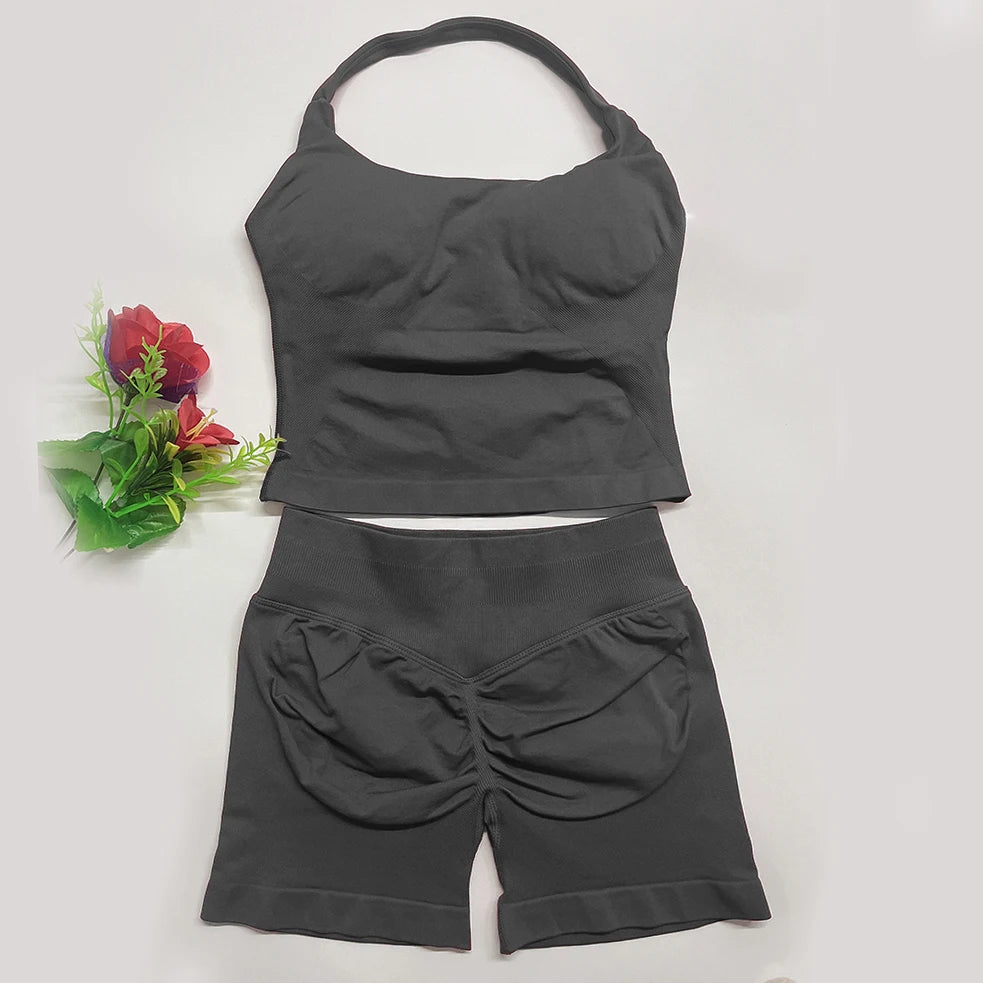 Conjunto de roupa fitness treino yoga.