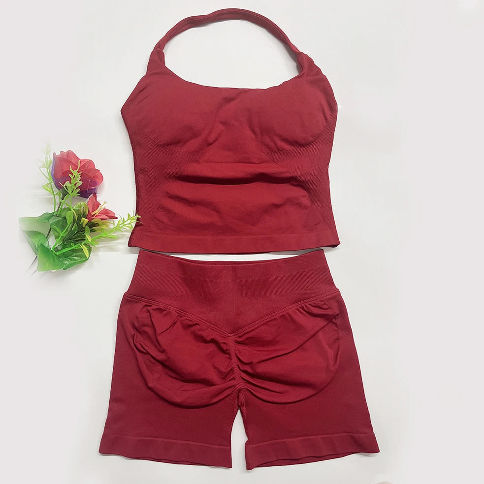 Conjunto de roupa fitness treino yoga.