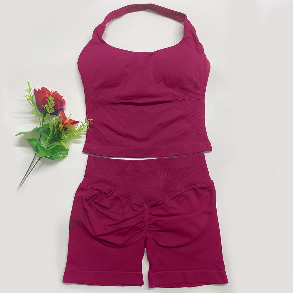 Conjunto de roupa fitness treino yoga.