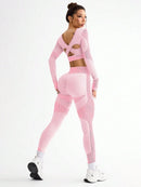 Conjunto de 2 peças de legging esportiva
