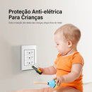 Tomada Inteligente Wi-Fi DELEFU com USB Duplo e USB-C – Vidro Temperado 10A e 20A