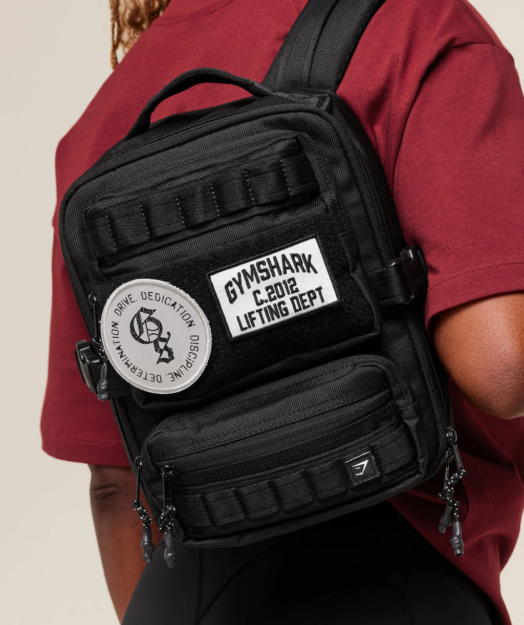 Mini mochila de academia com velcro de emblemas
