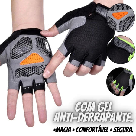 Luva meio dedo para treinos, bike crossfit.