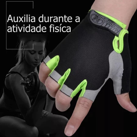 Luva meio dedo para treinos, bike crossfit.