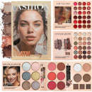 Paleta de maquiagem completa premium com 67 cores, incluindo sombras, blush, contorno e iluminador de alta pigmentação para maquiagem profissional.